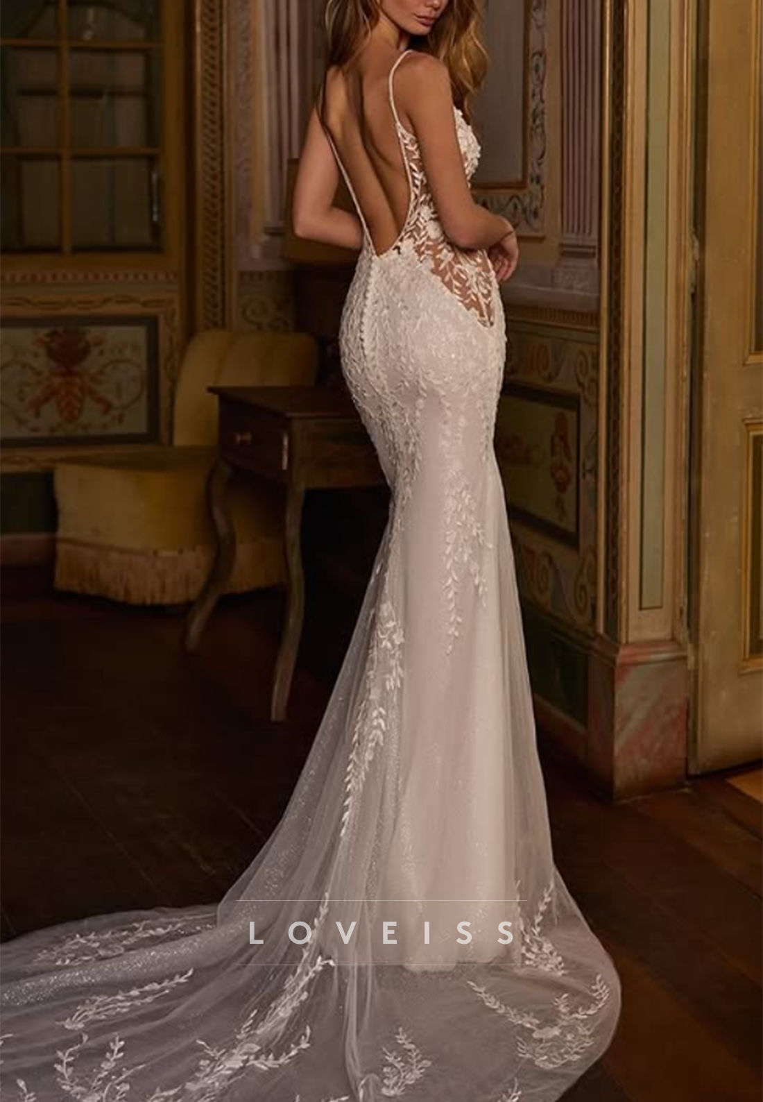 Backless Mermaid Lace Wedding Dress