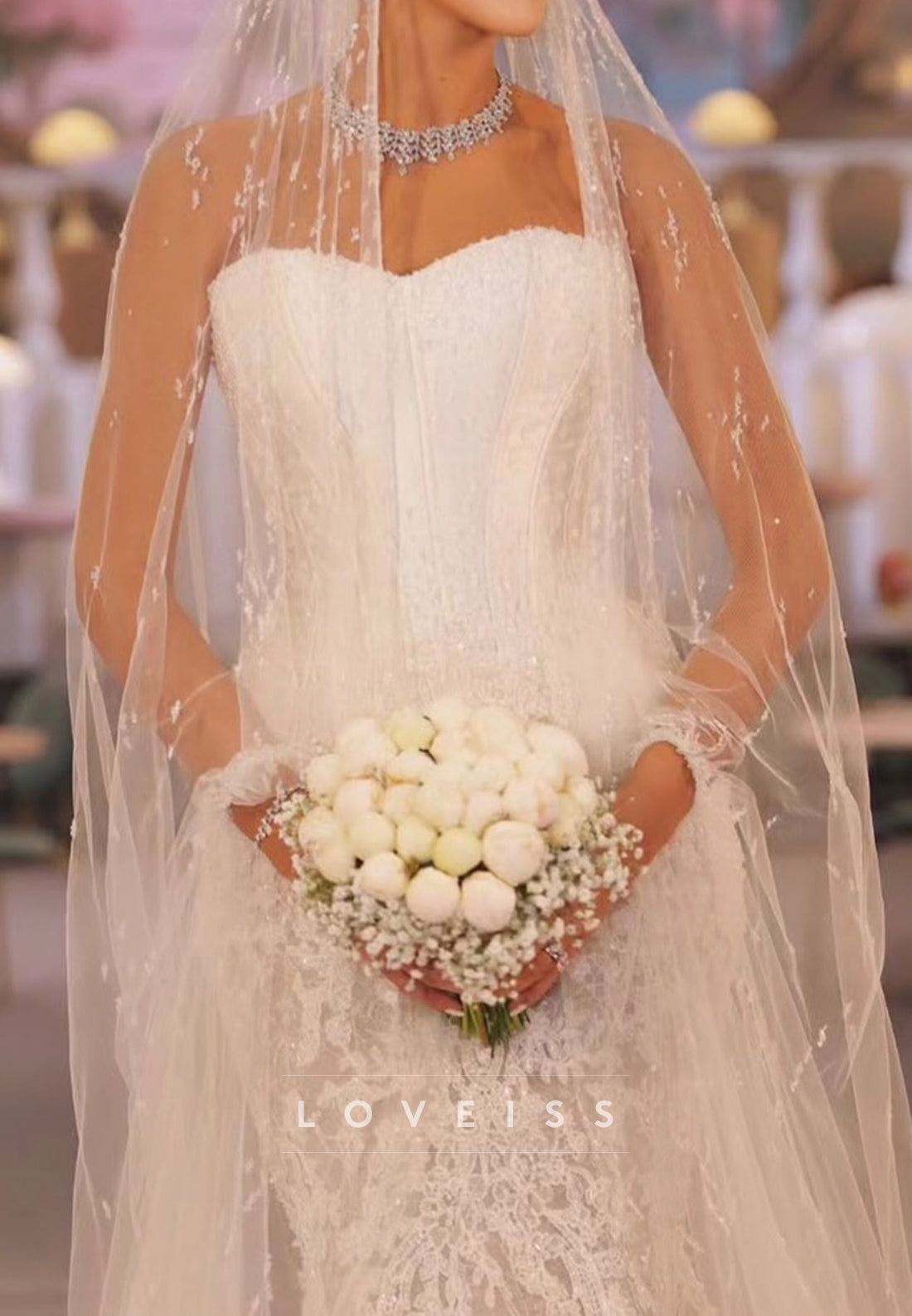 Strapless Lace Mermaid Wedding Dress