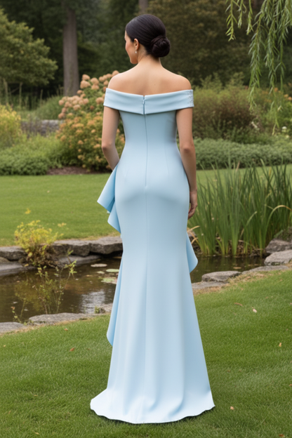 Off-the-Shoulder Ruffle Mermaid Evening Gown