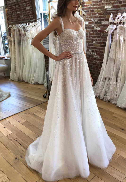 Sparkle Tulle A-Line Corset Wedding Dress