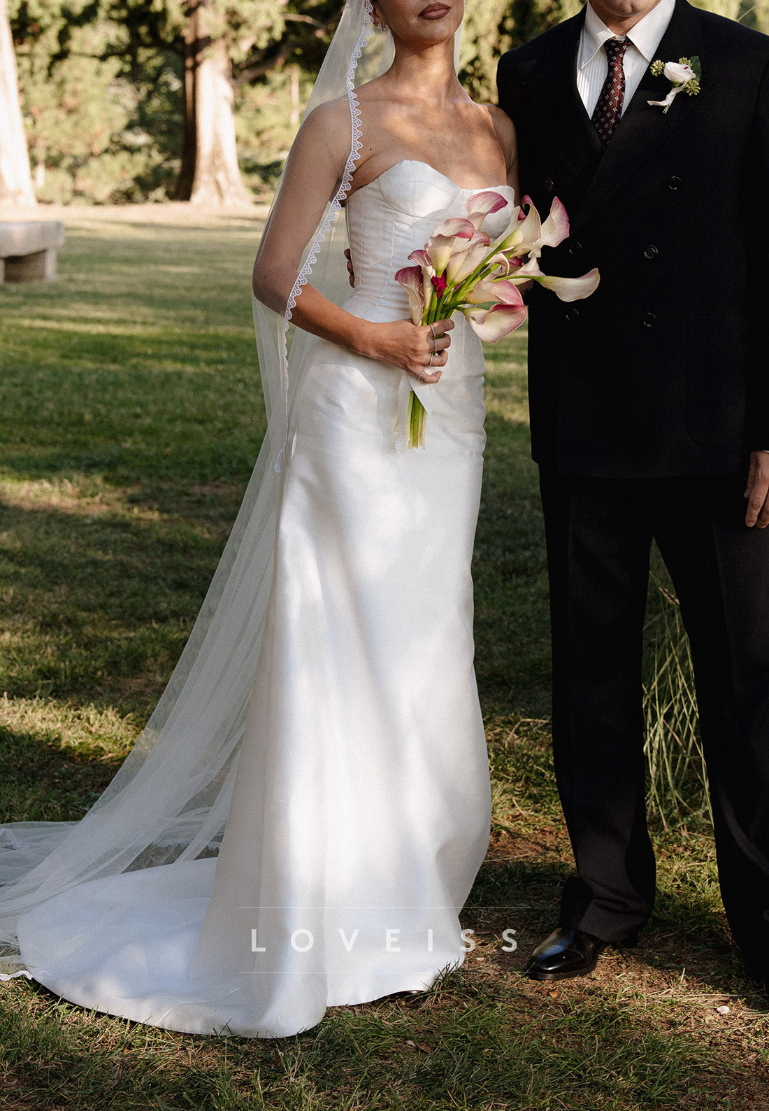 Strapless Corset Bodice Column Wedding Dress
