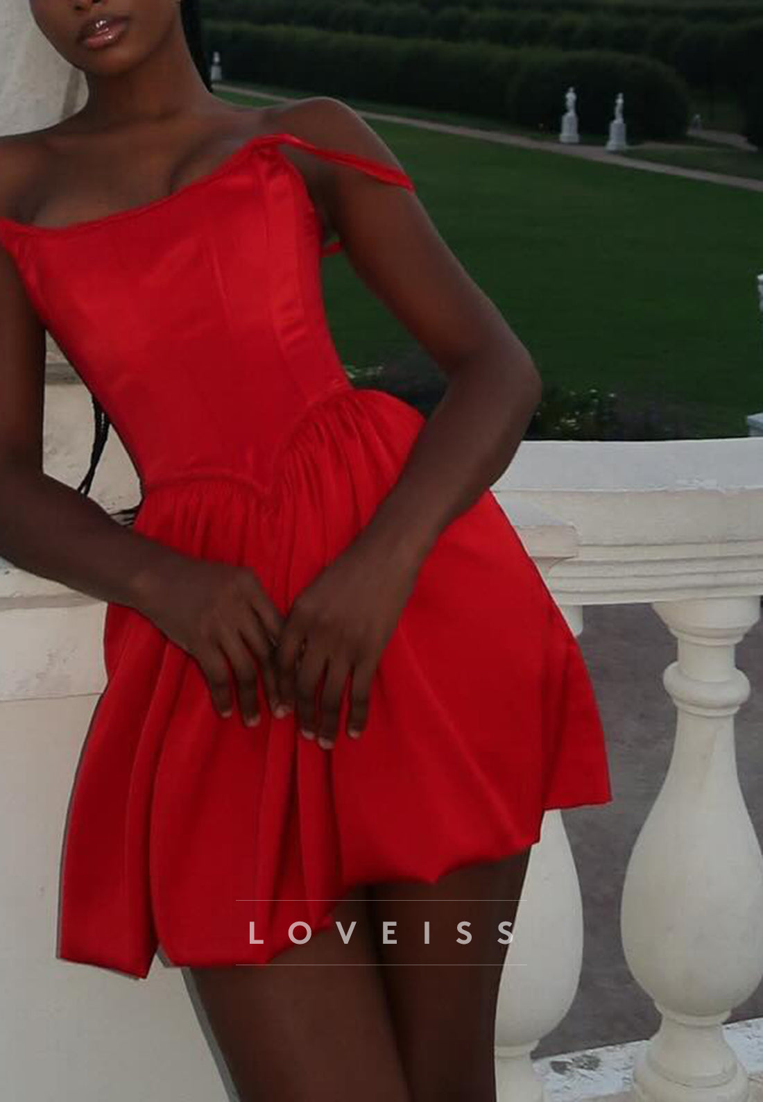 Satin Corset Mini Dress with Bubble Skirt