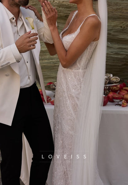 Corset Lace Spaghetti Strap Wedding Dress