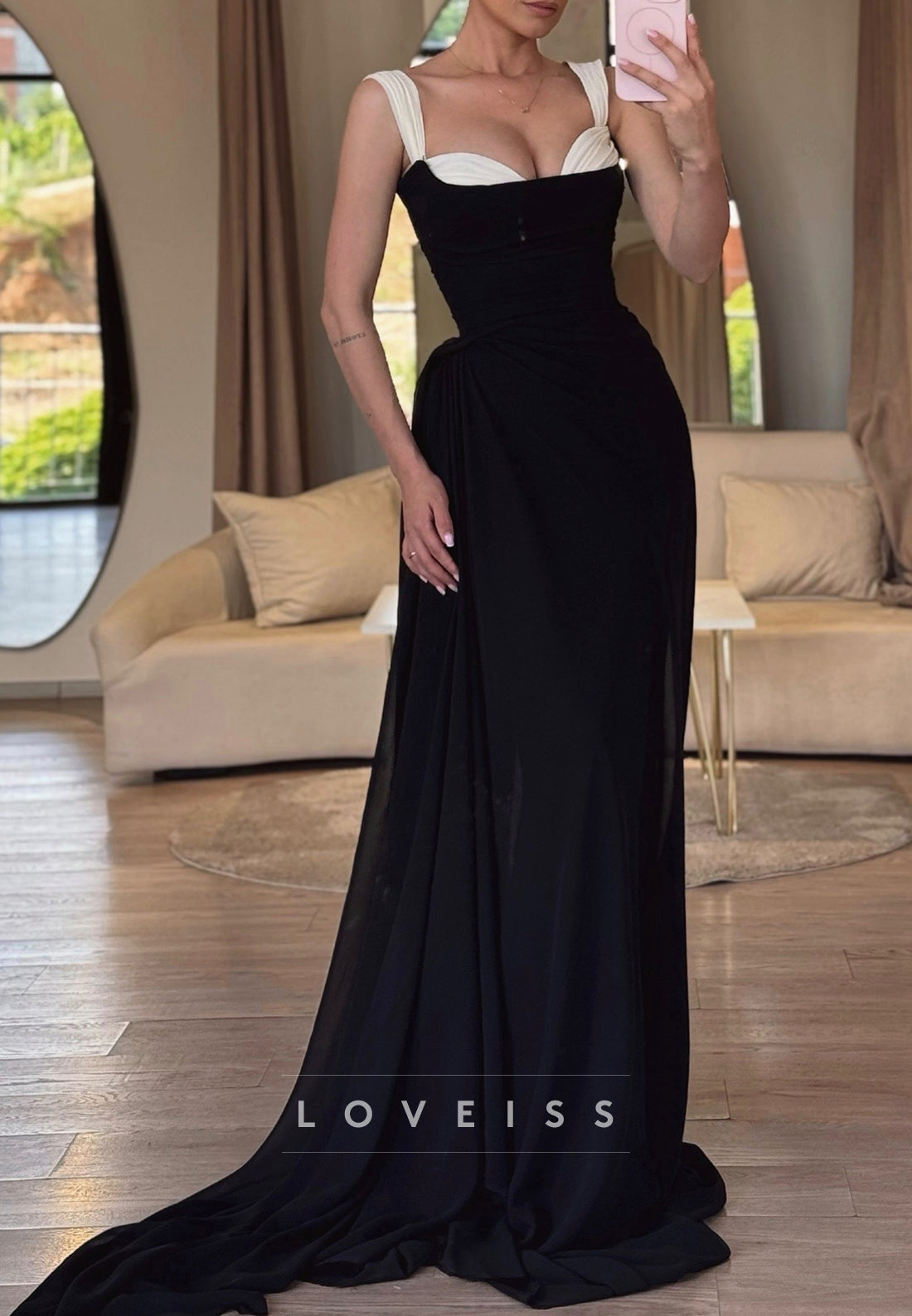 Sweetheart Ruched Side-Draped Formal Gown