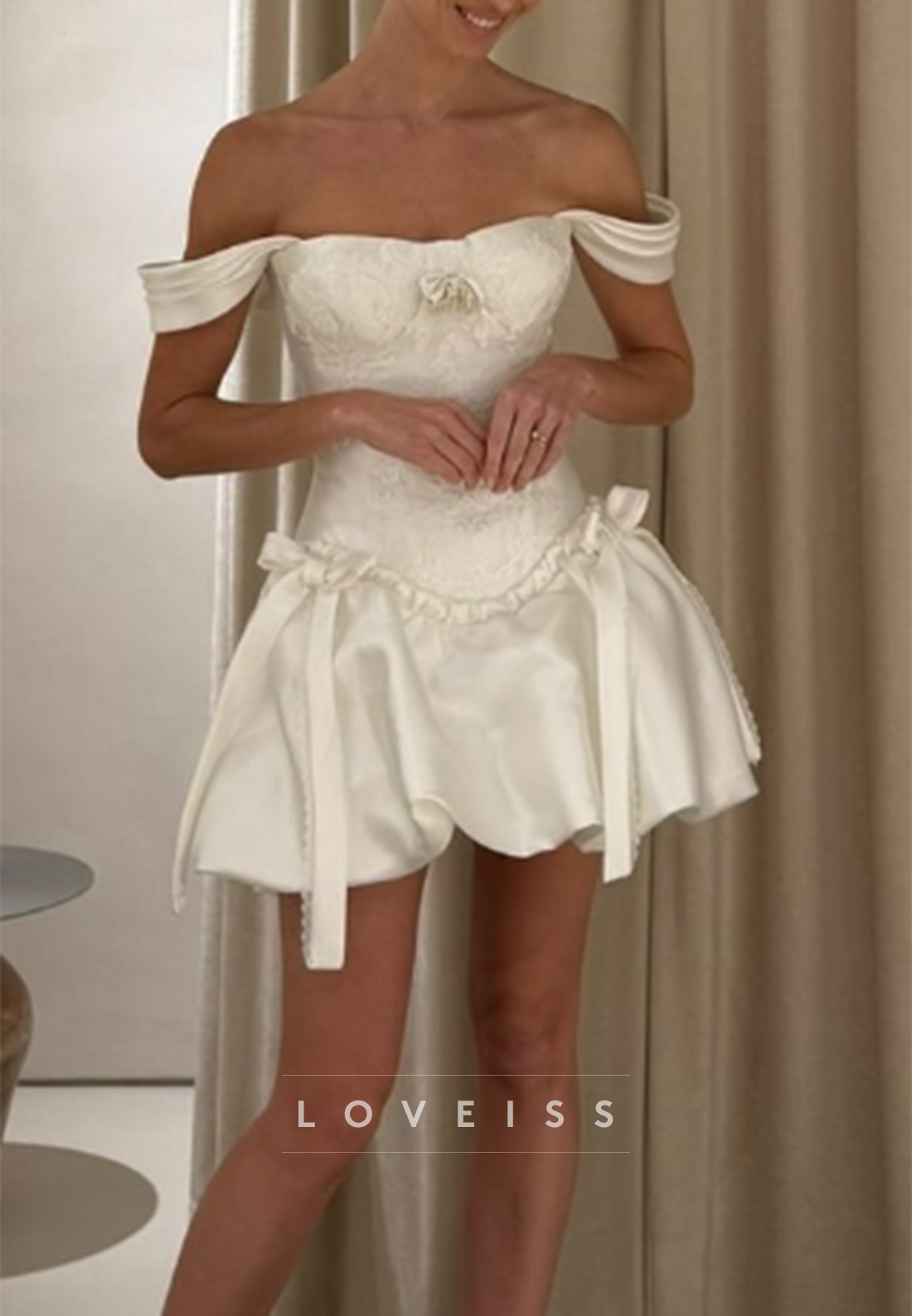 Off-the-Shoulder Corset Bubble Mini Dress