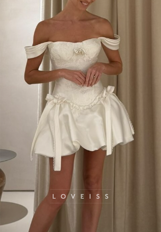 Off-the-Shoulder Corset Bubble Mini Dress