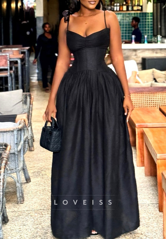 Corset Maxi Dress with Spaghetti Straps