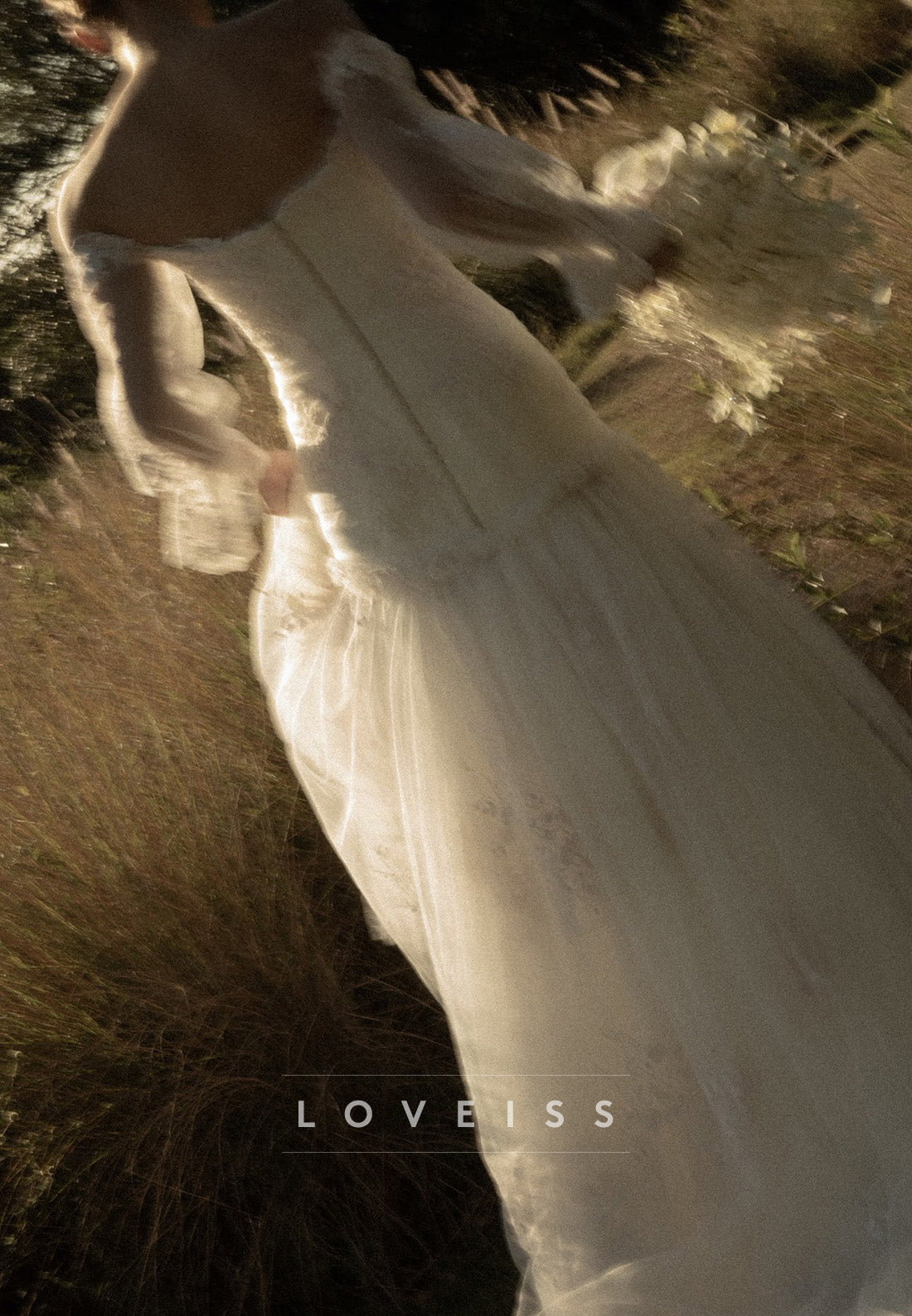 Off-the-Shoulder Lace Drop-Waist Wedding Dress
