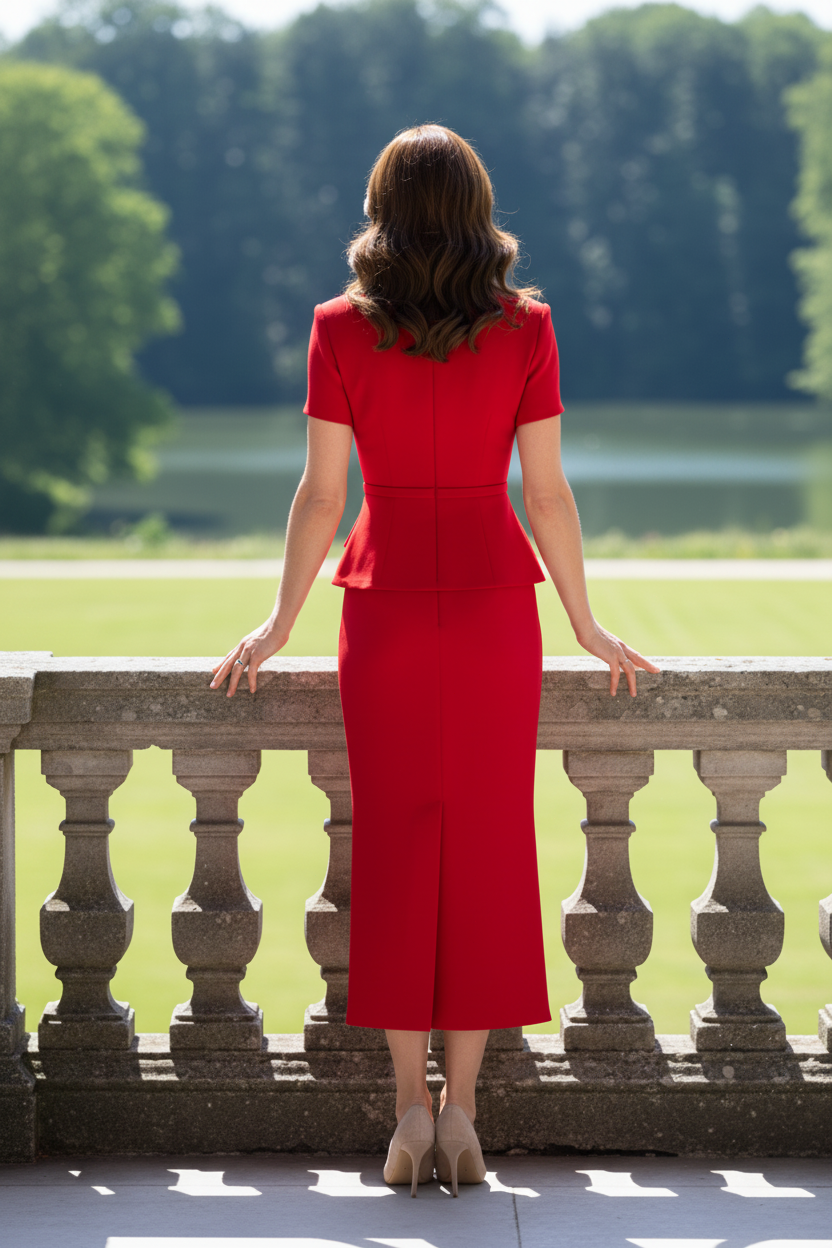 Short Sleeve Peplum Trumpet Midi Dress