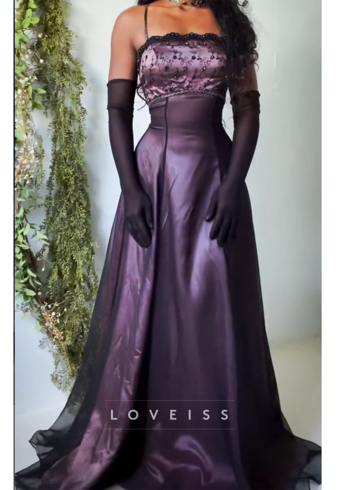 Embroidered Bodice A-Line Maxi Evening Gown