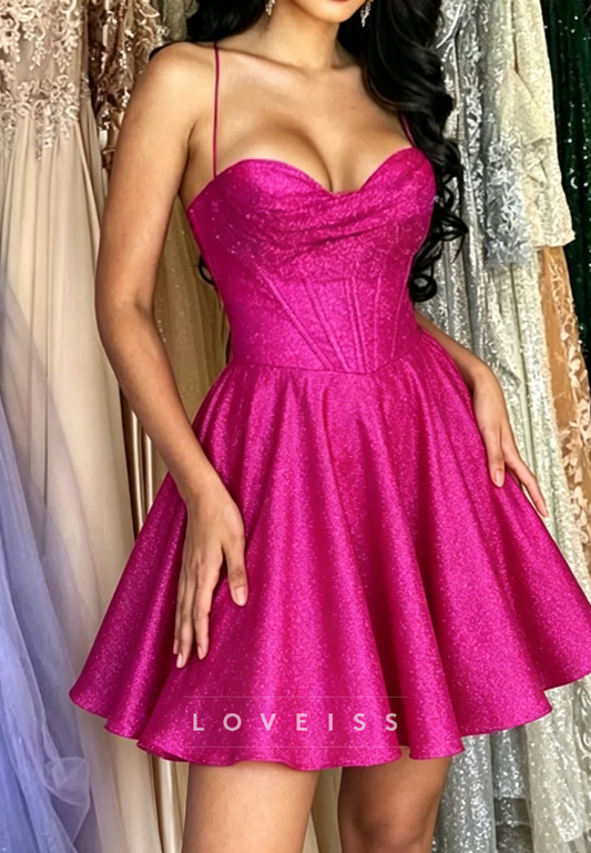 Glitter Corset A-Line Short Homecoming Dress