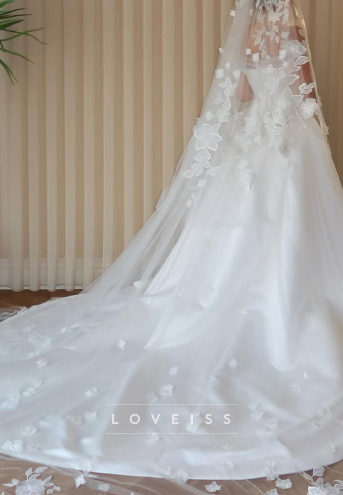 Ruched Corset Wedding Dress with Overskirt