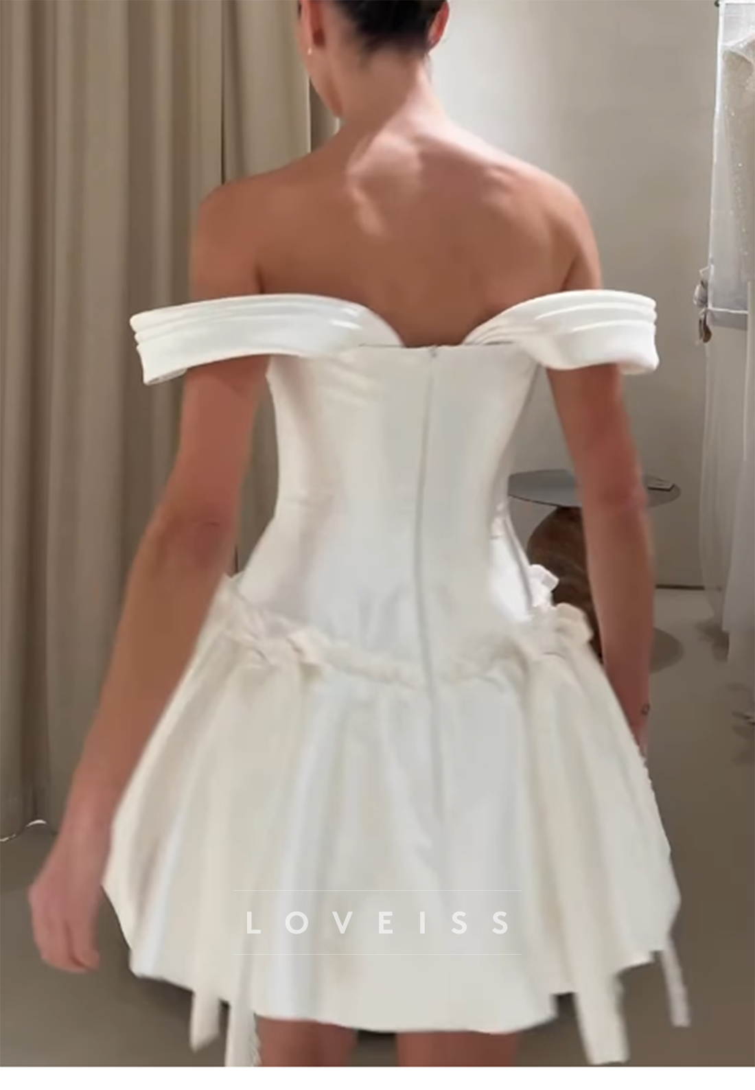 Off-the-Shoulder Corset Bubble Mini Dress