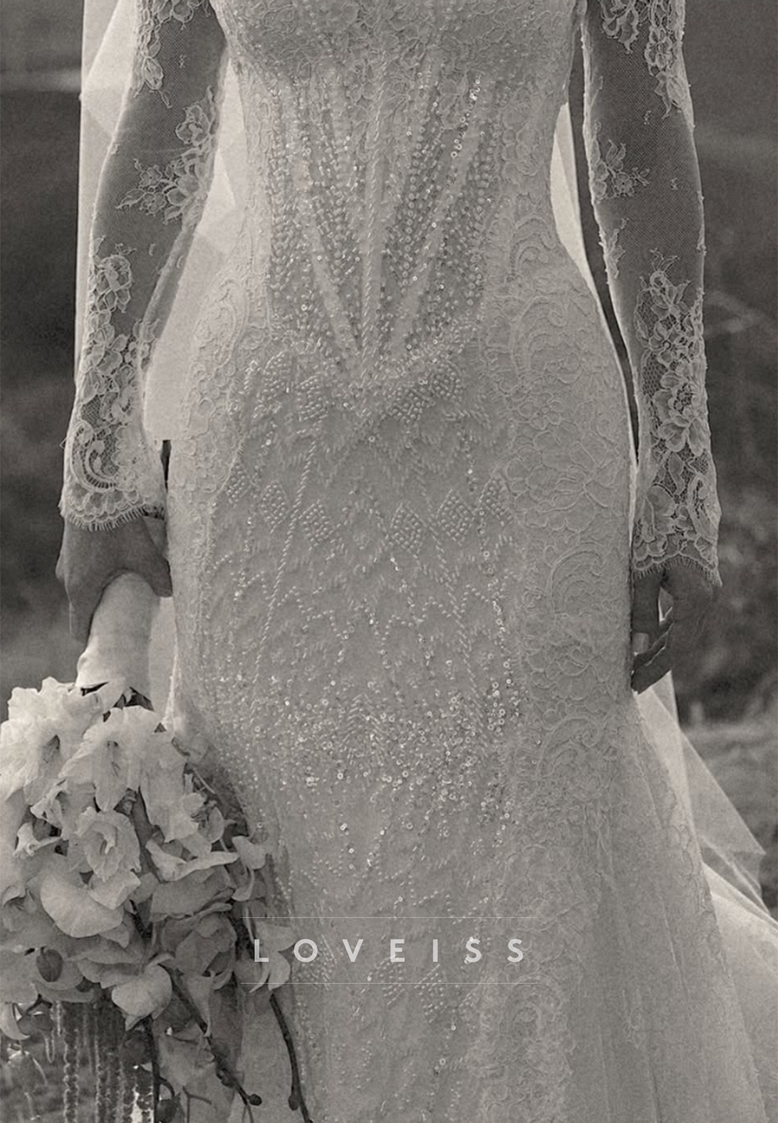 Lace High Neck Corset Mermaid Wedding Dress
