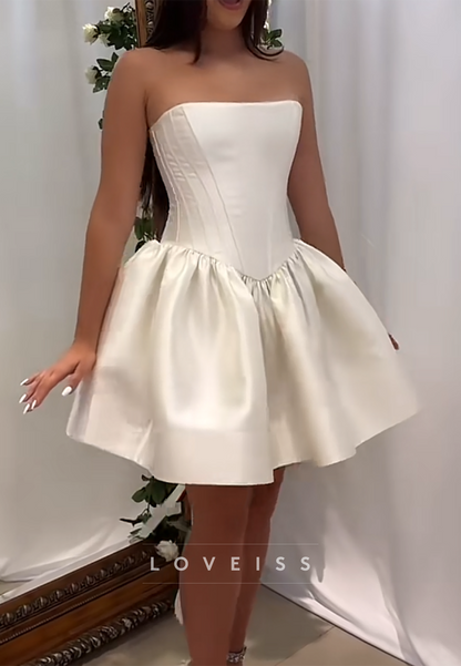 Strapless Corset Mini Dress with Bubble Skirt