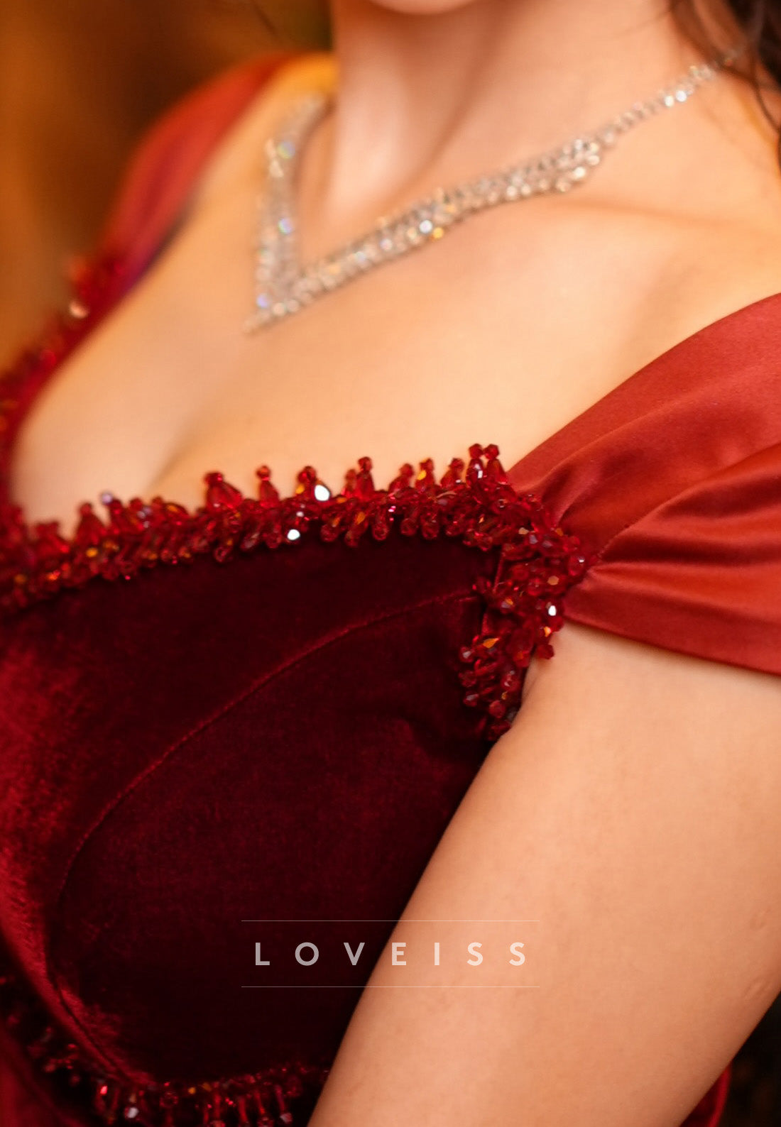 Velvet Bodice Ball Gown with Satin Overskirt