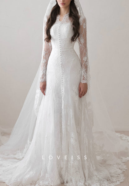 Vintage Lace Fit and Flare Wedding Dress