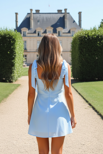 Ruffled Sweetheart Mini Dress with Cascading Straps