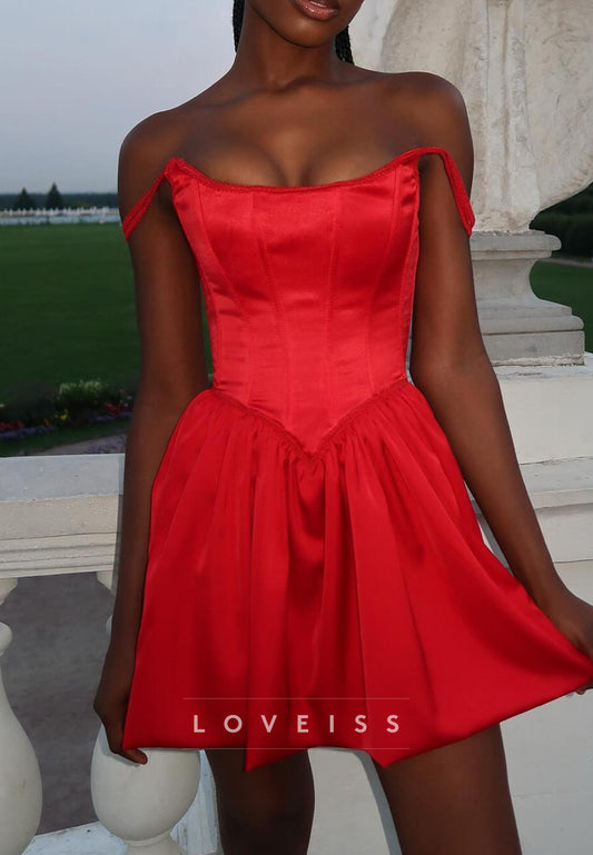 Satin Corset Mini Dress with Bubble Skirt