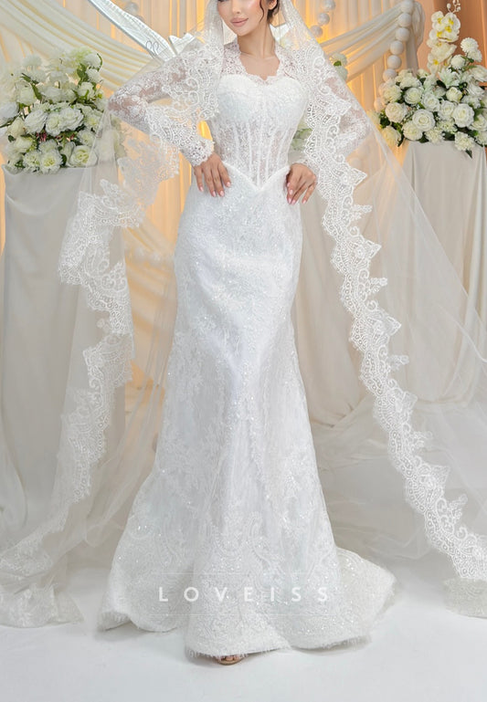 Lace Long Sleeve Mermaid Wedding Dress