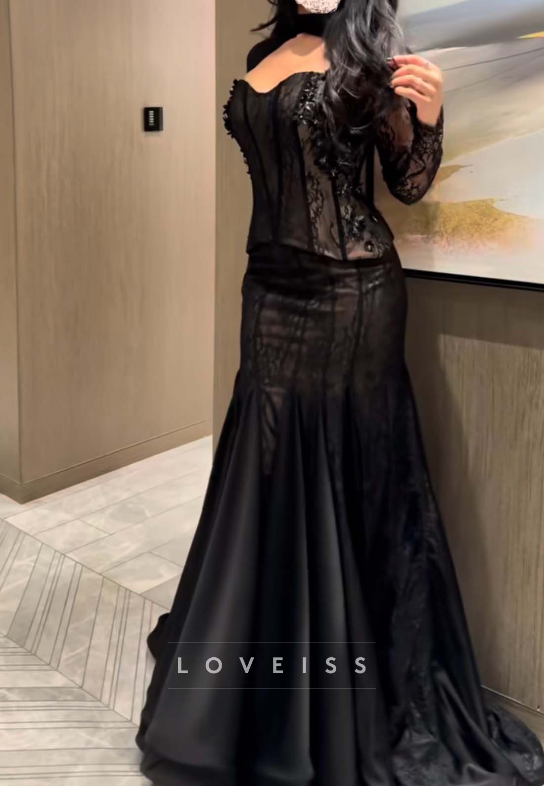 Lace Corset Mermaid Gown with Shrug