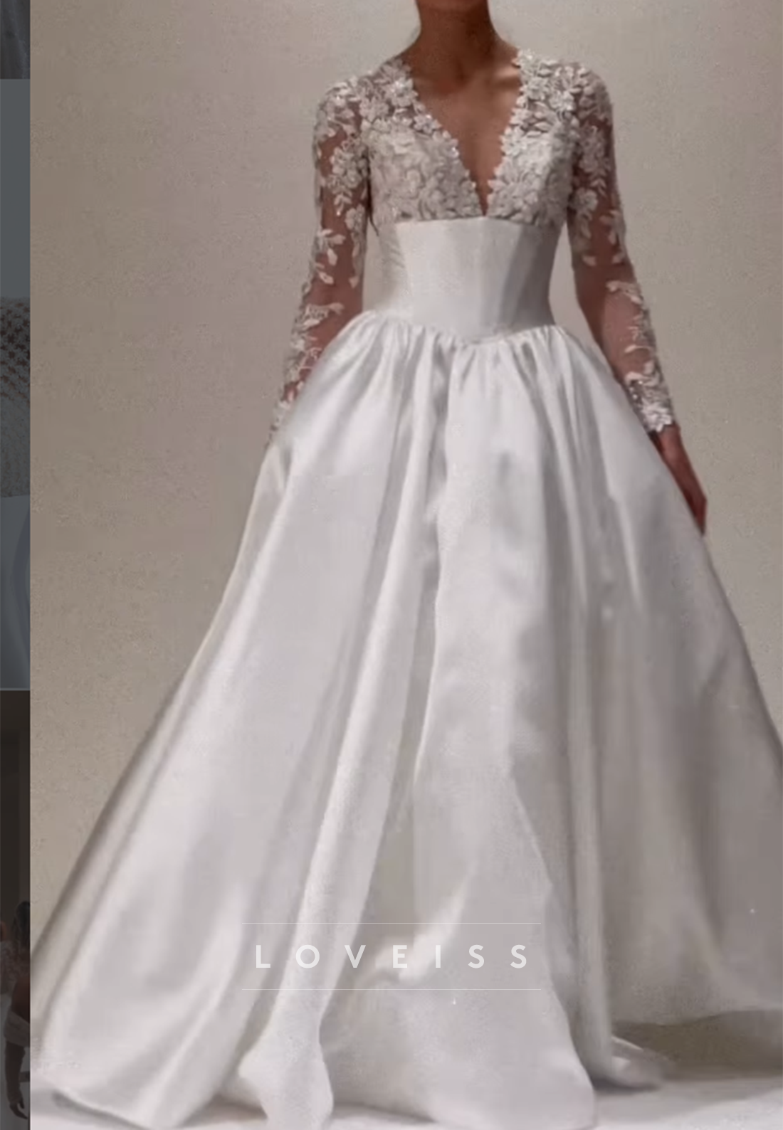 Lace Long Sleeve Ball Gown Wedding Dress