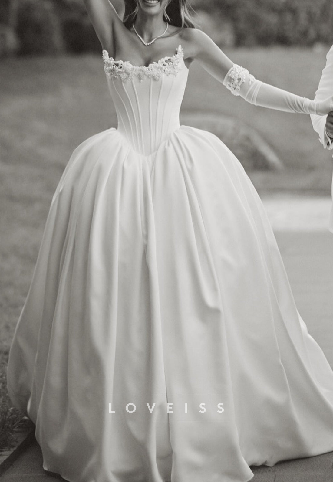 Corset Satin Ball Gown Wedding Dress