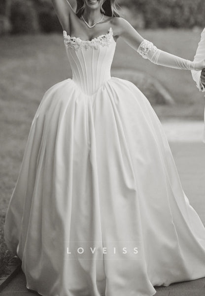 Corset Satin Ball Gown Wedding Dress