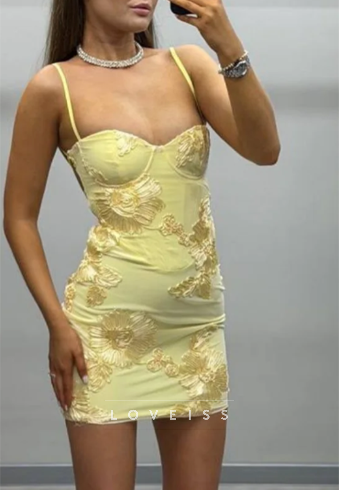 Floral Embroidered Sweetheart Corset Bodycon Mini Dress