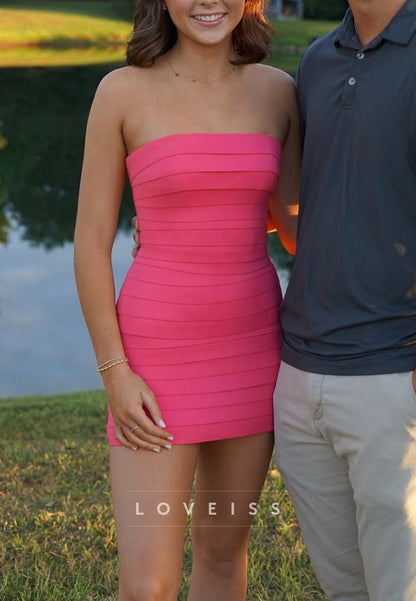 Strapless Bandage Bodycon Mini Dress