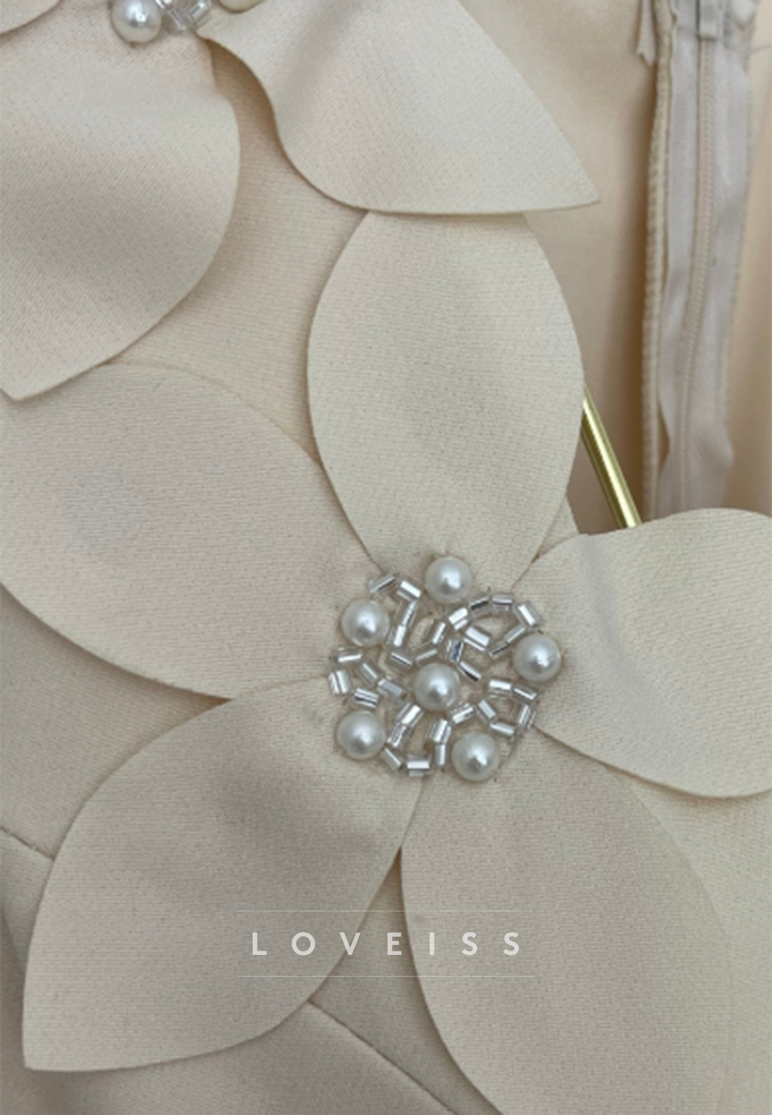 3D Floral Applique Square Neck A-Line Dress