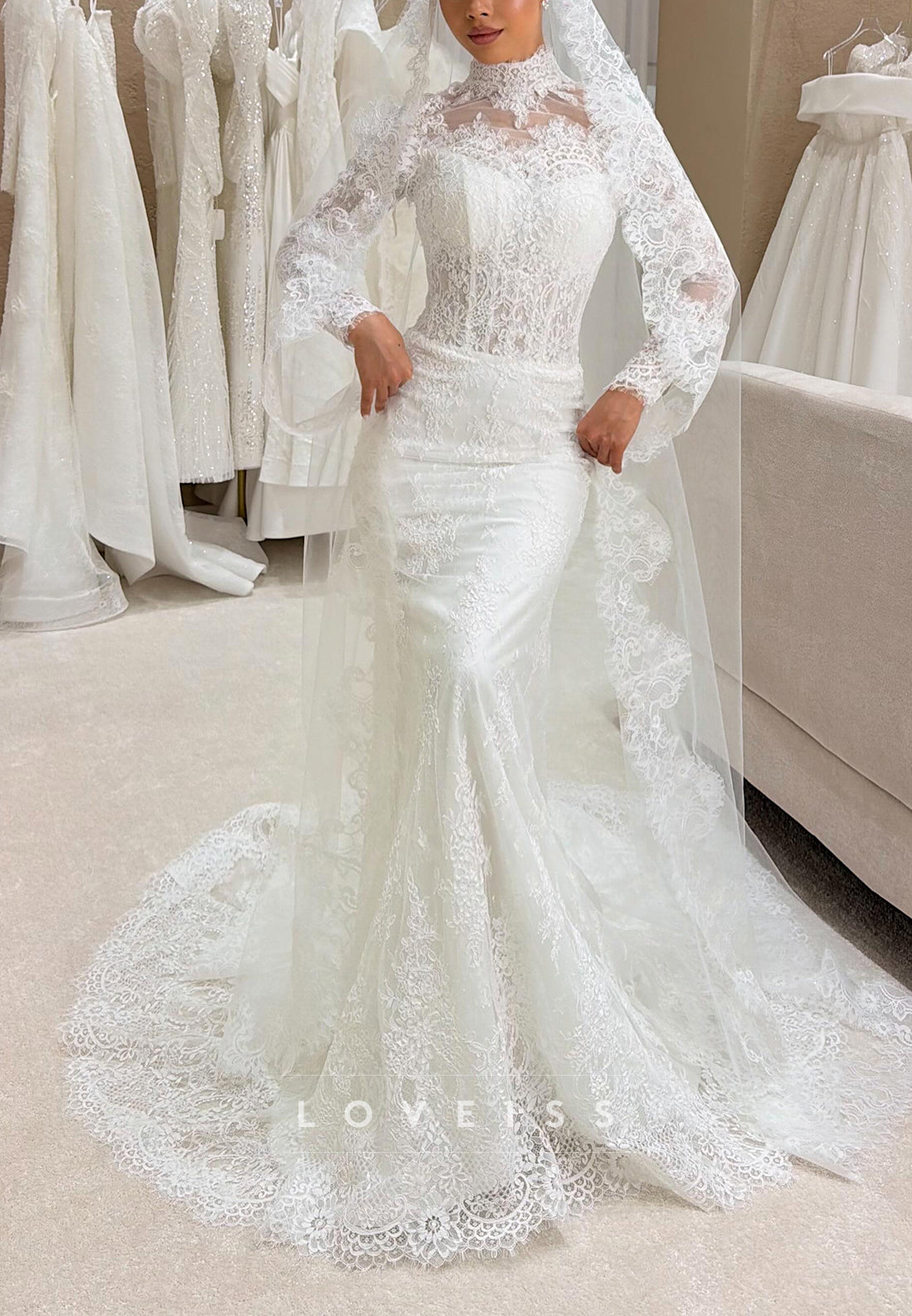 Convertible Lace Mermaid Wedding Dress