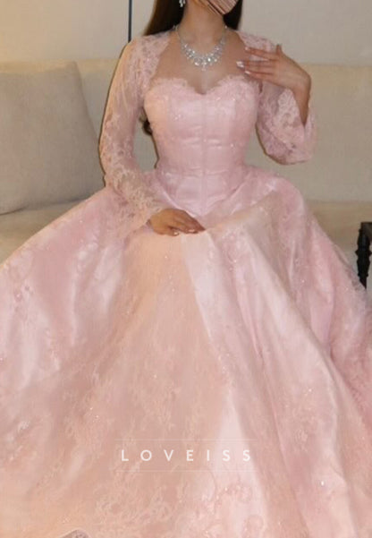 Lace A-Line Evening Gown with Bolero Jacket