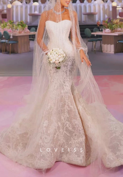Strapless Lace Mermaid Wedding Dress