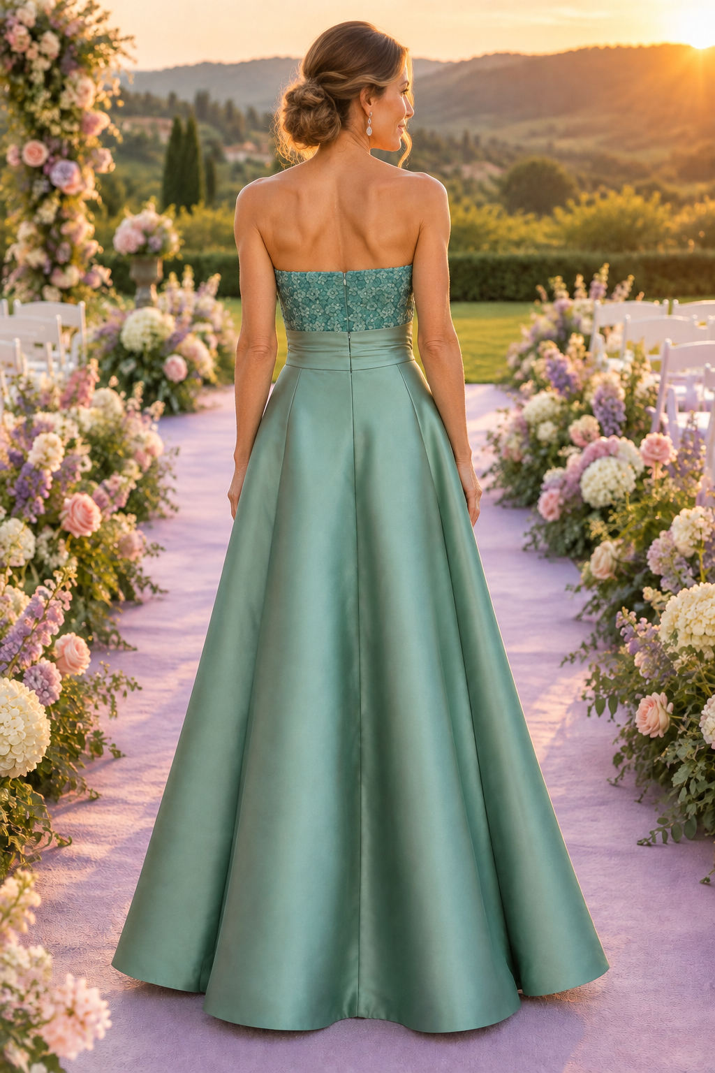 Strapless Textured Bodice A-Line Evening Gown