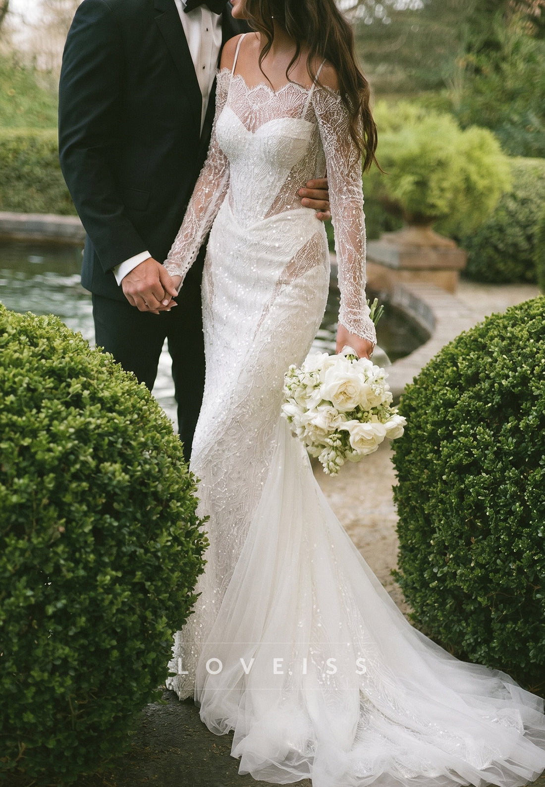Beaded Lace Mermaid Wedding Dress