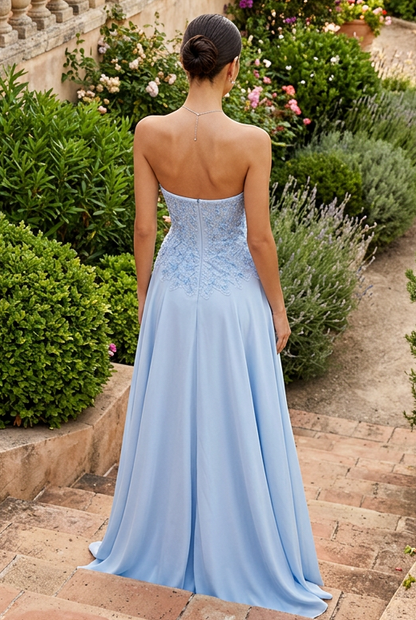 Strapless Lace Bodice Gown with Matching Shawl