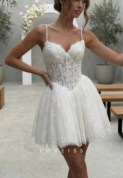 Lace Corset Basque Waist Mini Dress