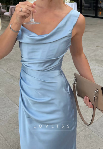 One-Shoulder Ruched Satin Maxi Gown