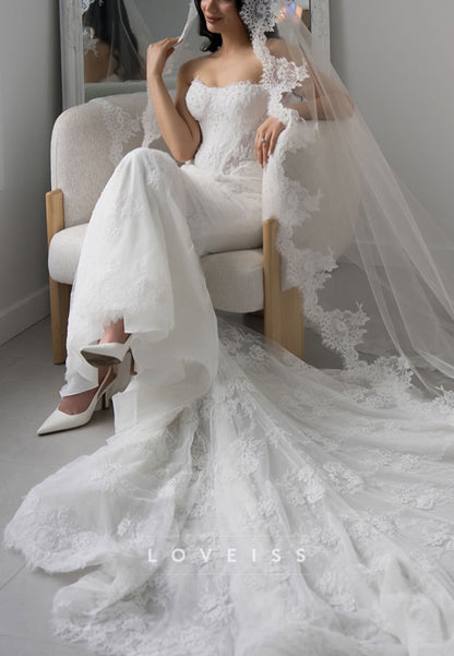 Lace Mermaid Wedding Dress with Corset Bodice