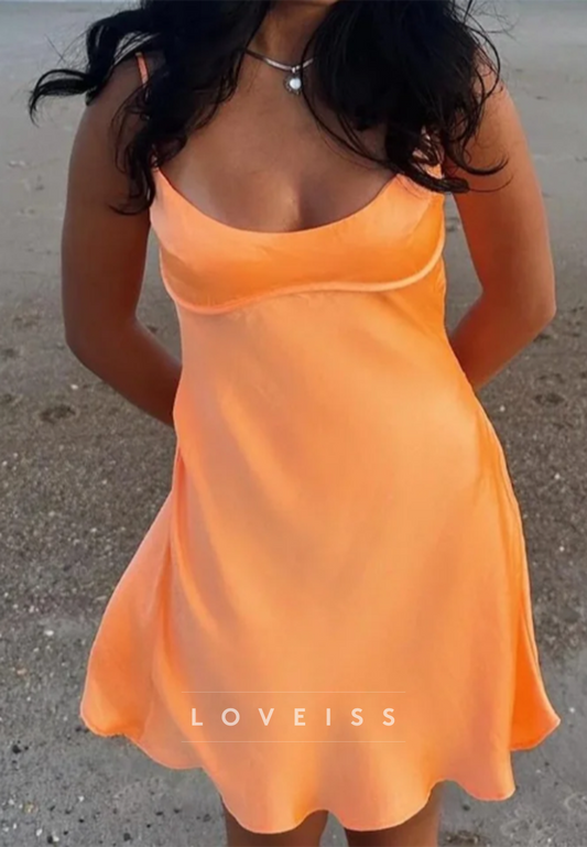 Satin Cut-Out Mini Slip Dress