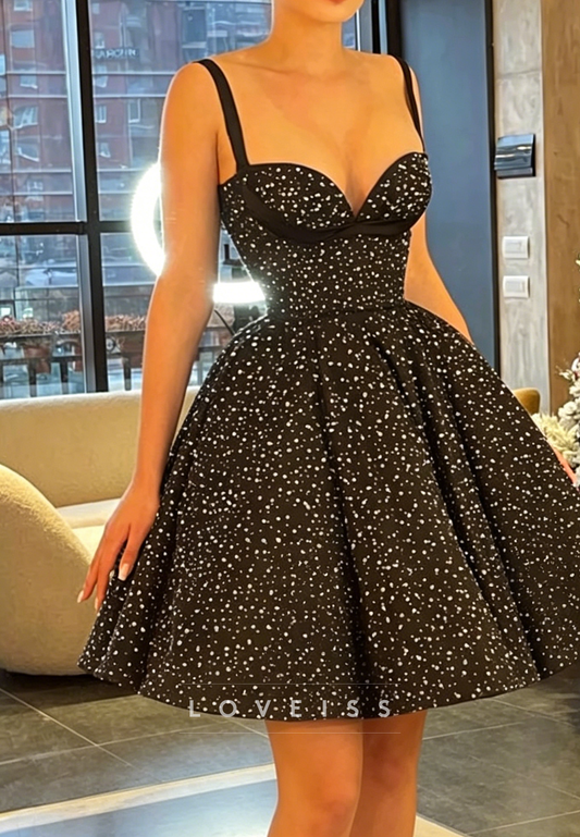 Glitter Sweetheart A-Line Homecoming Dress