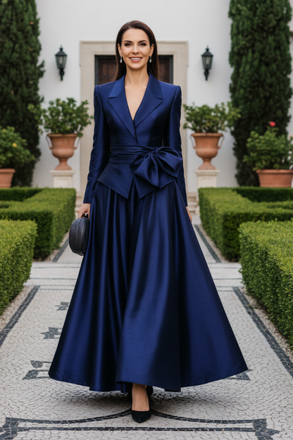 Elegant Two-Piece Jacket and A-Line Skirt Set