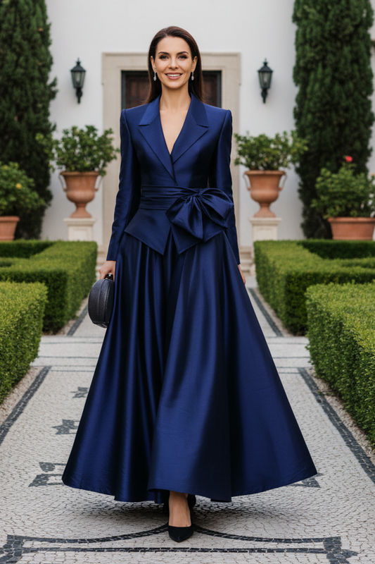 Elegant Two-Piece Jacket and A-Line Skirt Set