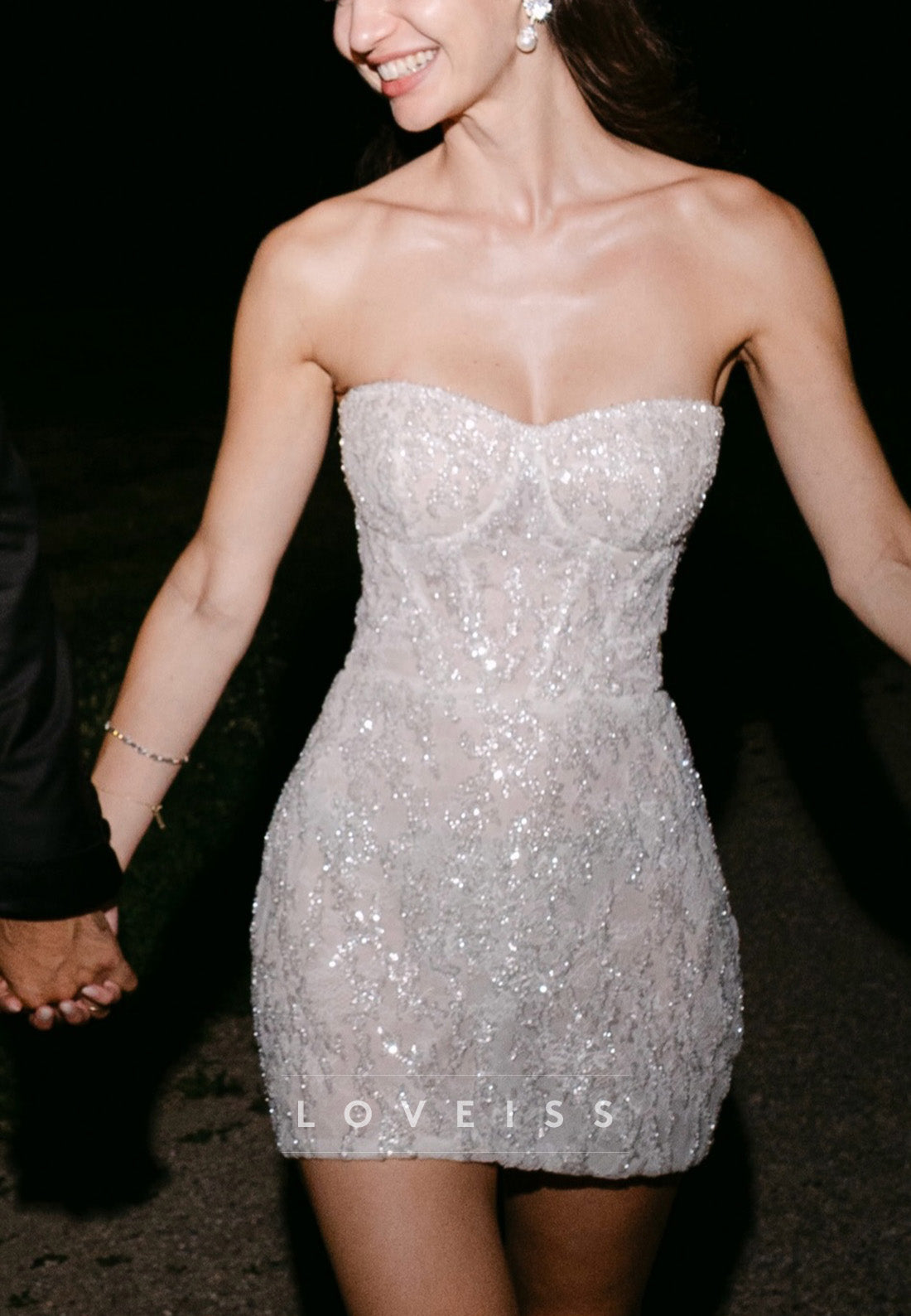 Sequin Corset Strapless Mini Dress