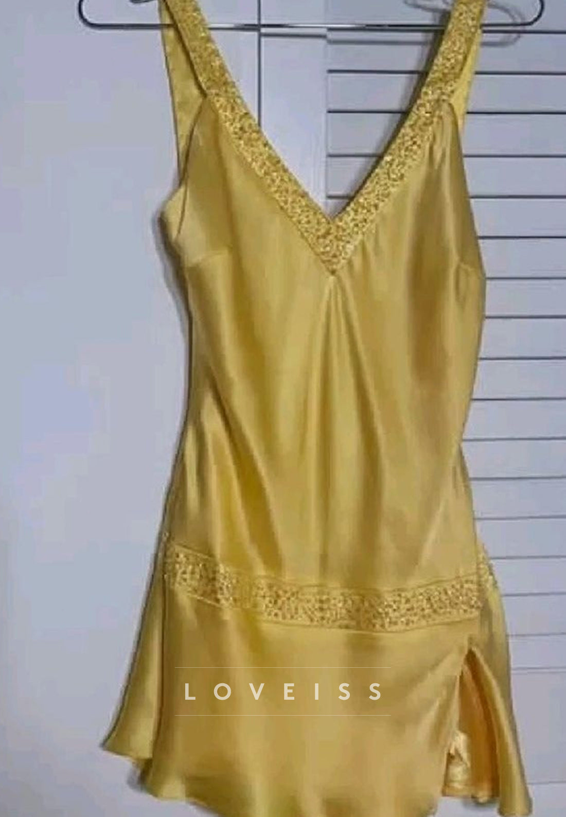 Satin Crisscross Backless Mini Slip Dress
