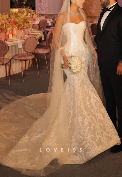 Strapless Lace Mermaid Wedding Dress