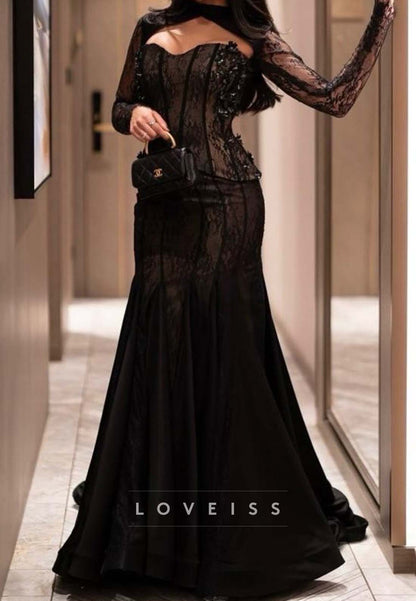 Lace Corset Mermaid Gown with Shrug