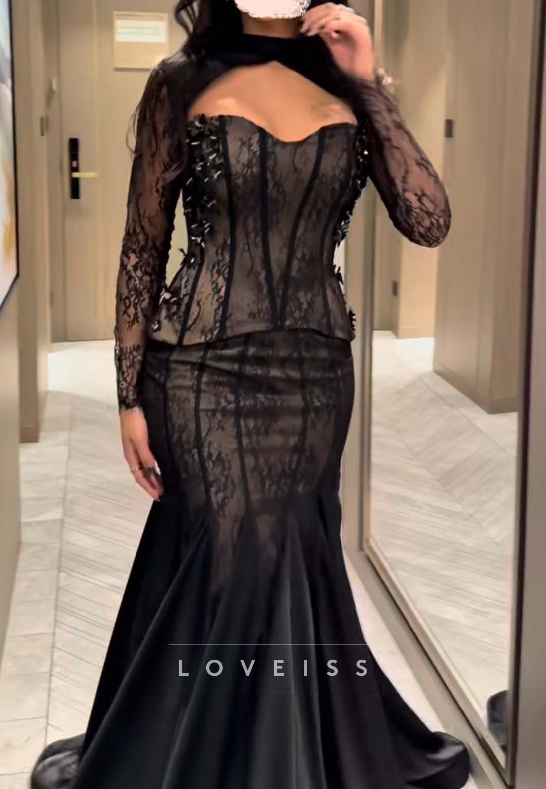 Lace Corset Mermaid Gown with Shrug