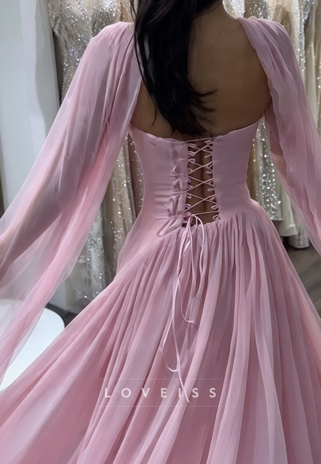 Corset Evening Gown with Beaded Sweetheart Neckline